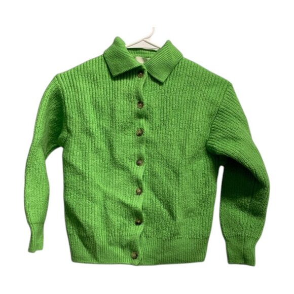 Wilfred Claudette Cardigan Women’s S Green Button Front Long Sleeve Knit Sweater - Picture 1 of 11